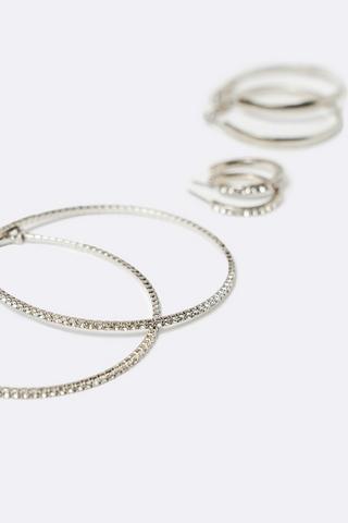 3 Pack Hoop Earring Set