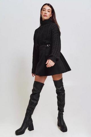 Pleated Mini Skirt