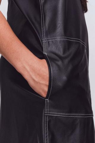 Pleather Pinafore Dress