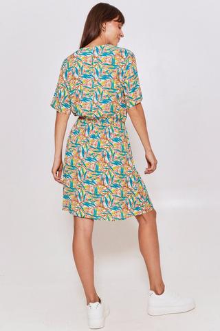 MRL-252322615 CORA BLACK PRINT WRAP DRESS