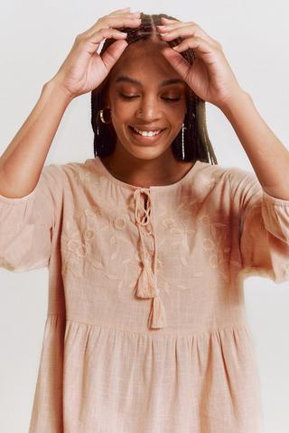 Embroidered Mini Dress
