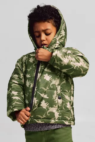 Dino Hooded Puffer Jacket