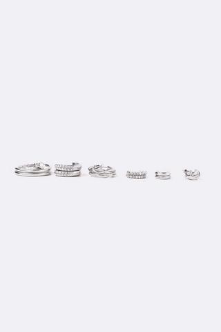 6 Pack Hoop Earrings