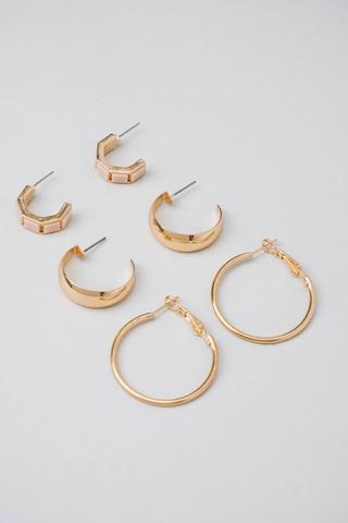 3 Pack Hoop Earrings