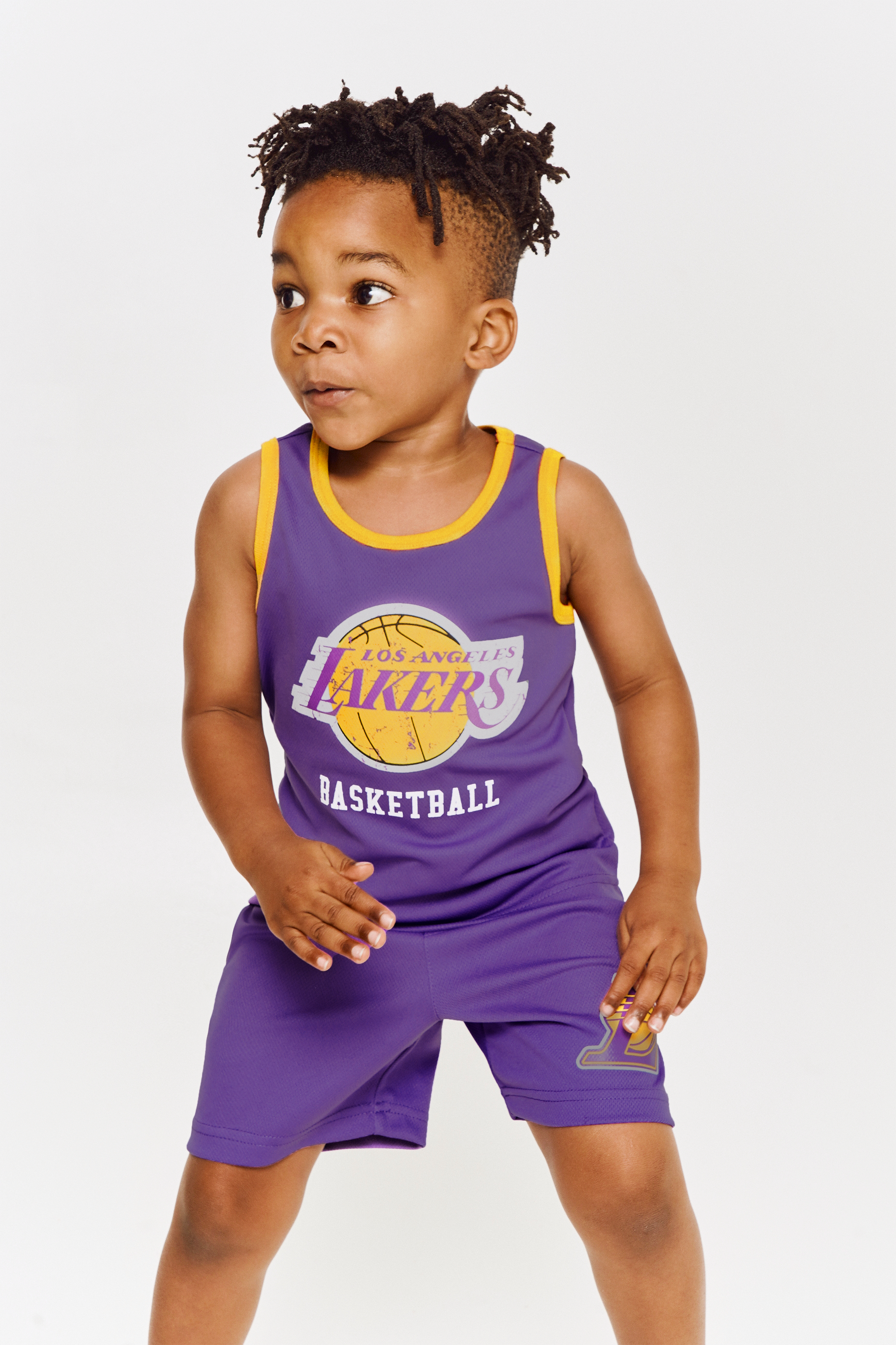 Lil in Los Angeles Lakers Basketball Jersey