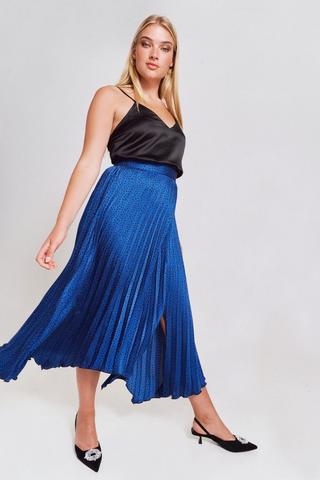 Satin Pleated Skirt