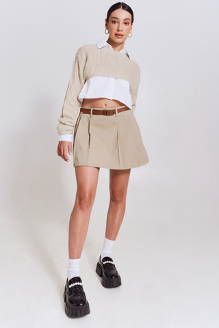 Pleated Mini Skirt