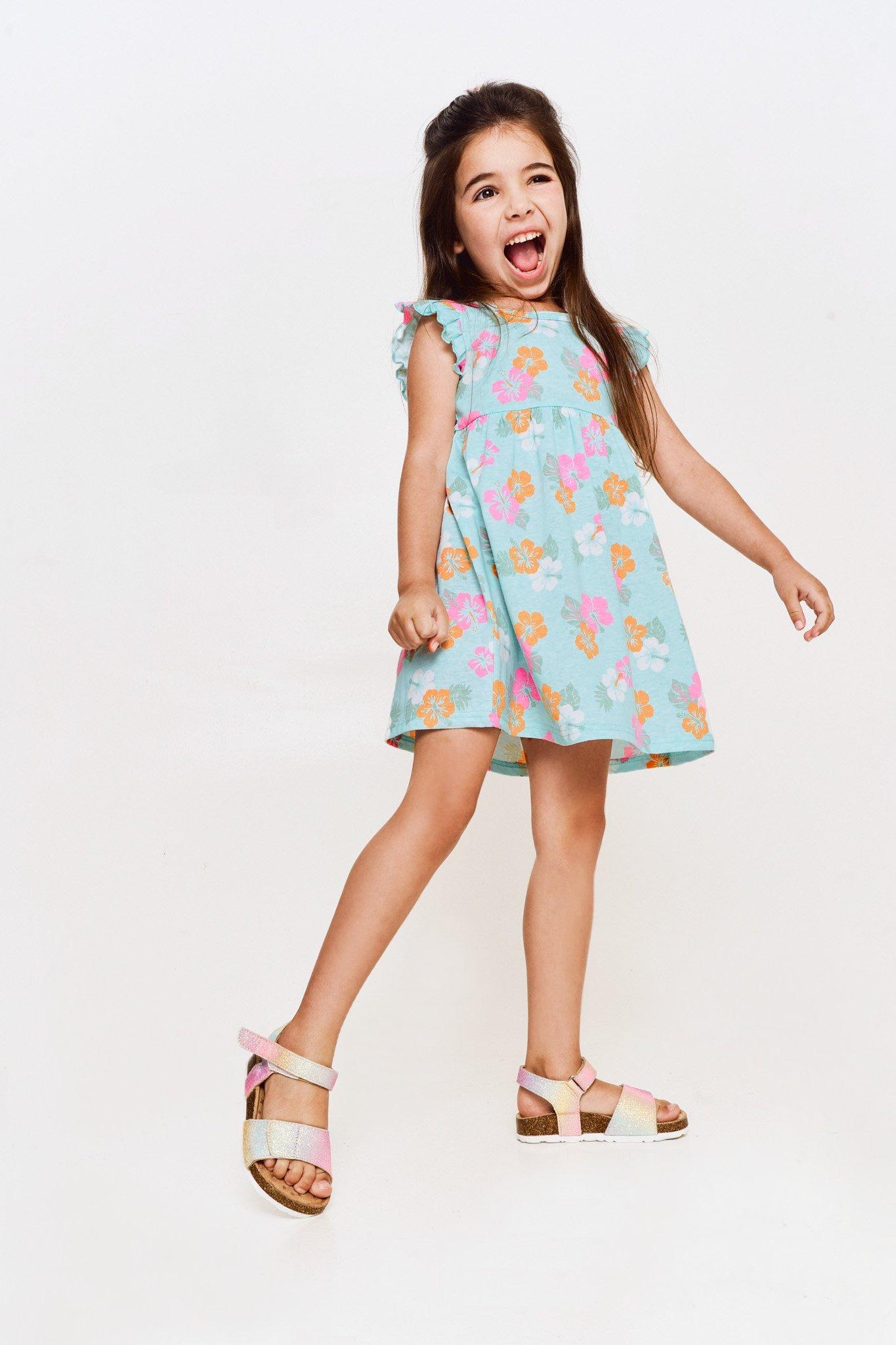KIDS TSHIRT DRESS WITH FLARE HEM FREE LOVE main image 1