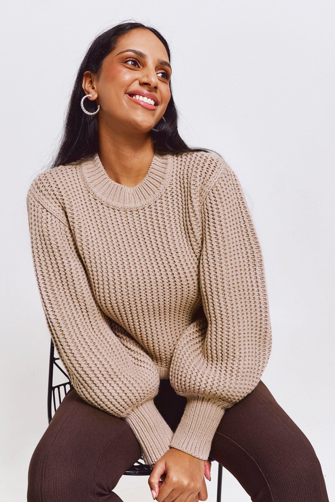 Long Sleeve Fluffy Crew Knit