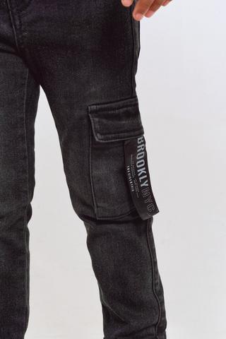 Skinny Denim Cargo Jeans