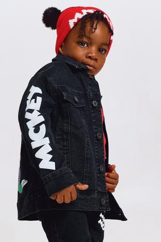 Kids denim jacket on sale black