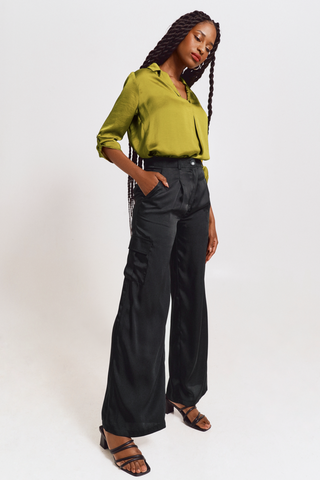 Satin Cargo Pants