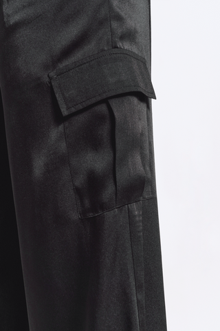 Satin Cargo Pants