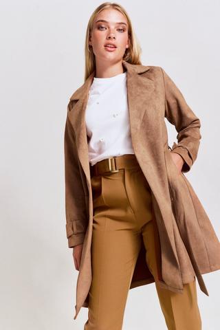 Suede Trench Coat