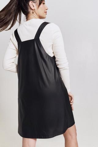 Pleather Pinafore Dress