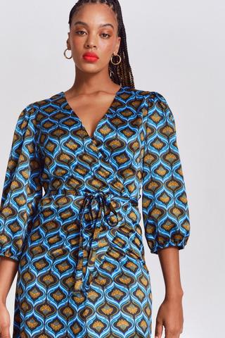 Satin Wrap Dress