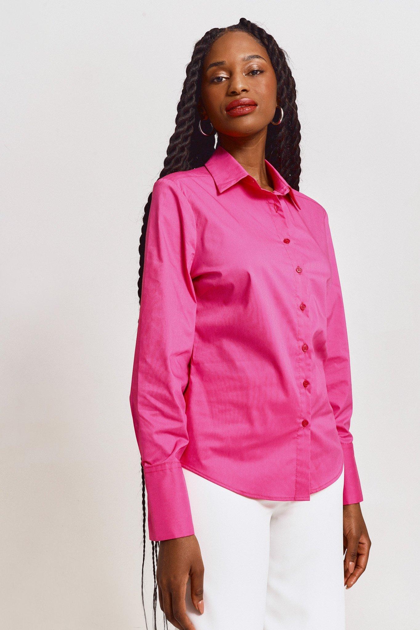 Red Loose fit shirt with gathered detail 10854 main image 0