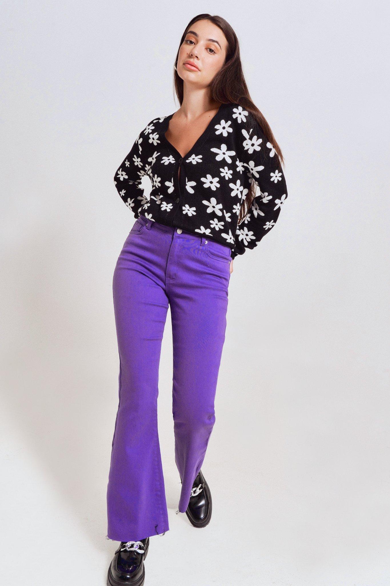 Flare leg embroidery jean