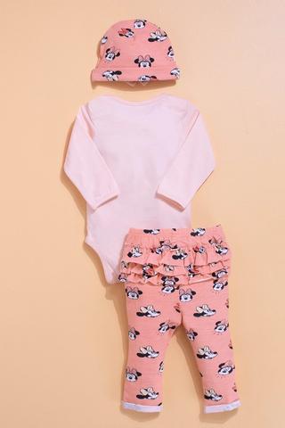 Minnie Mouse Bodysuit, Leggings And Beanie Set