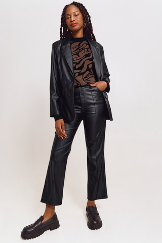 Pleather Tapered Pants