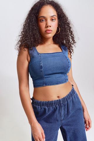 Denim Corset Top