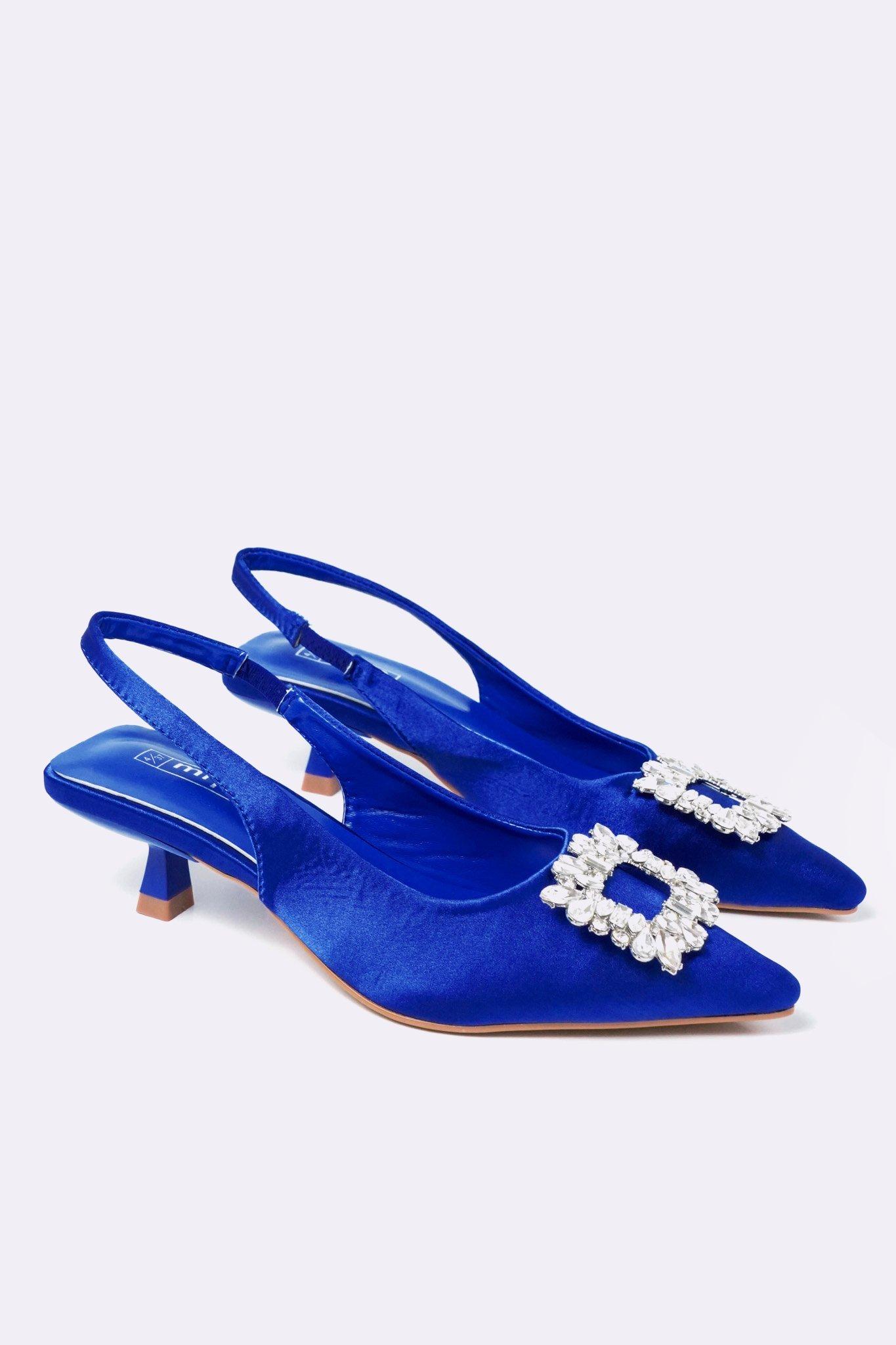 Blue slingback 2024 kitten heels