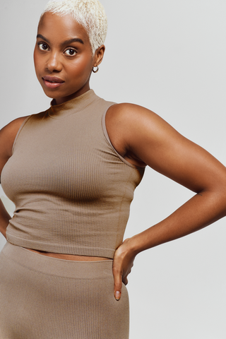 Seamless Turtle Neck Tank Top