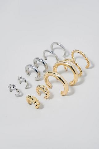 6 Pack Hoop Earrings