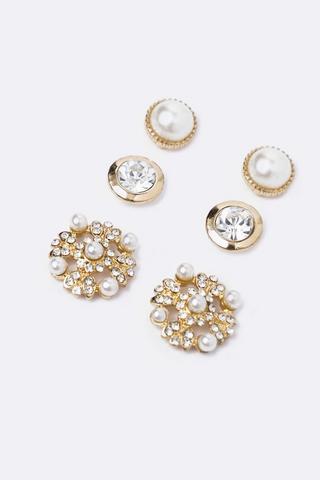 3 Pack Stud Earrings