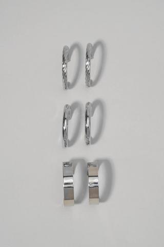 3 Pack Hoop Earrings