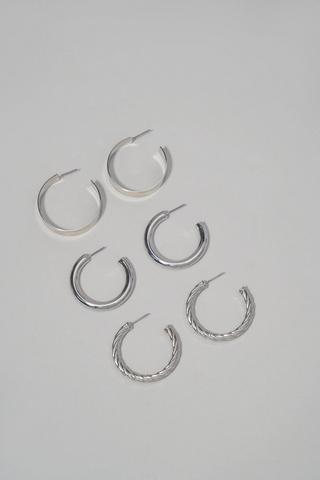 3 Pack Hoop Earrings