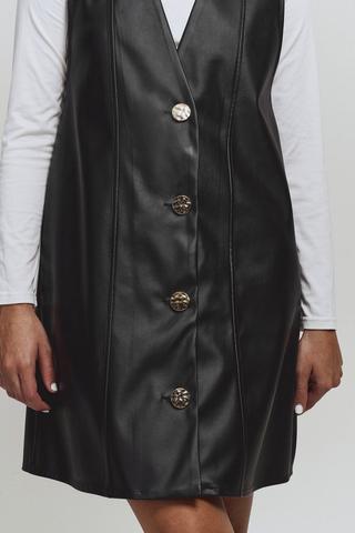 Pleather Pinafore Dress
