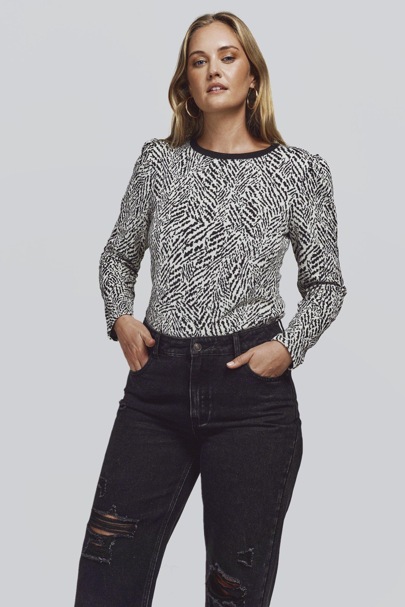 Any Occasion Clipped Jacquard Top main image 0