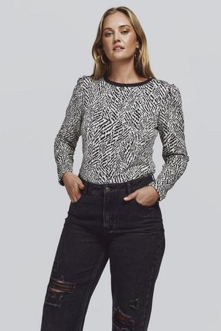 Jacquard Long Sleeve Top