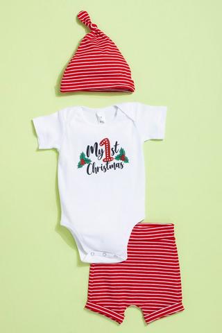Bodysuit + Shorts + Beanie Set