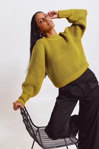 Long Sleeve Fluffy Crew Knit