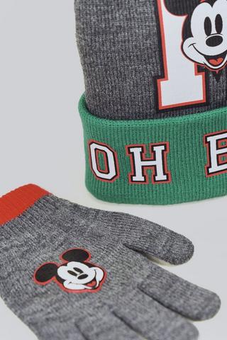 Mickey Mouse Beanie And Gloves Set