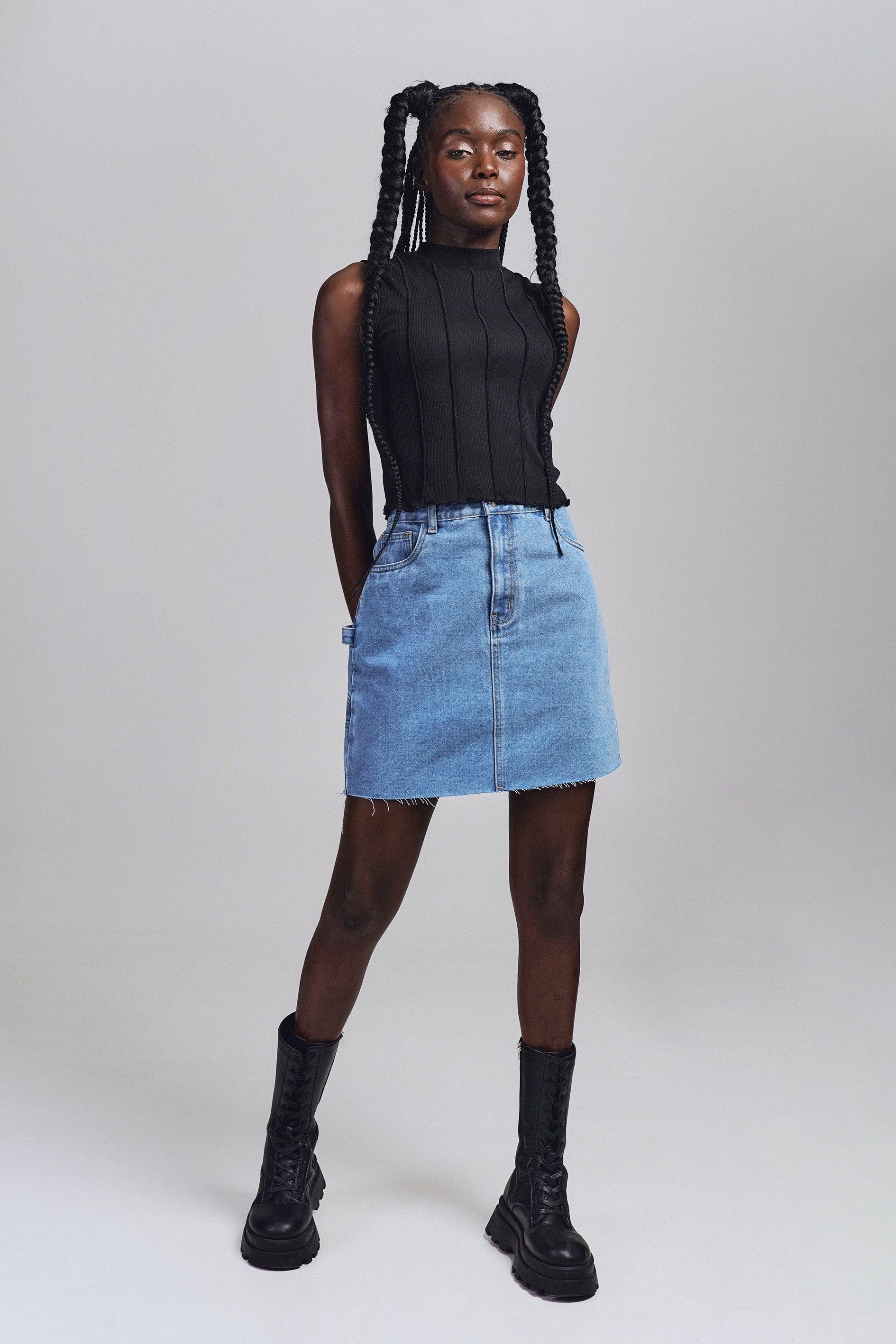 Denim Carpenter Skirt