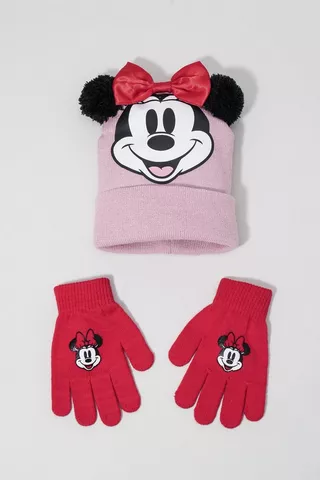 Minnie Mouse Beanie And Gloves Set