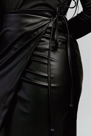Pleather Wrap Skirt