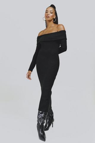 Off Shoulder Knit Dress