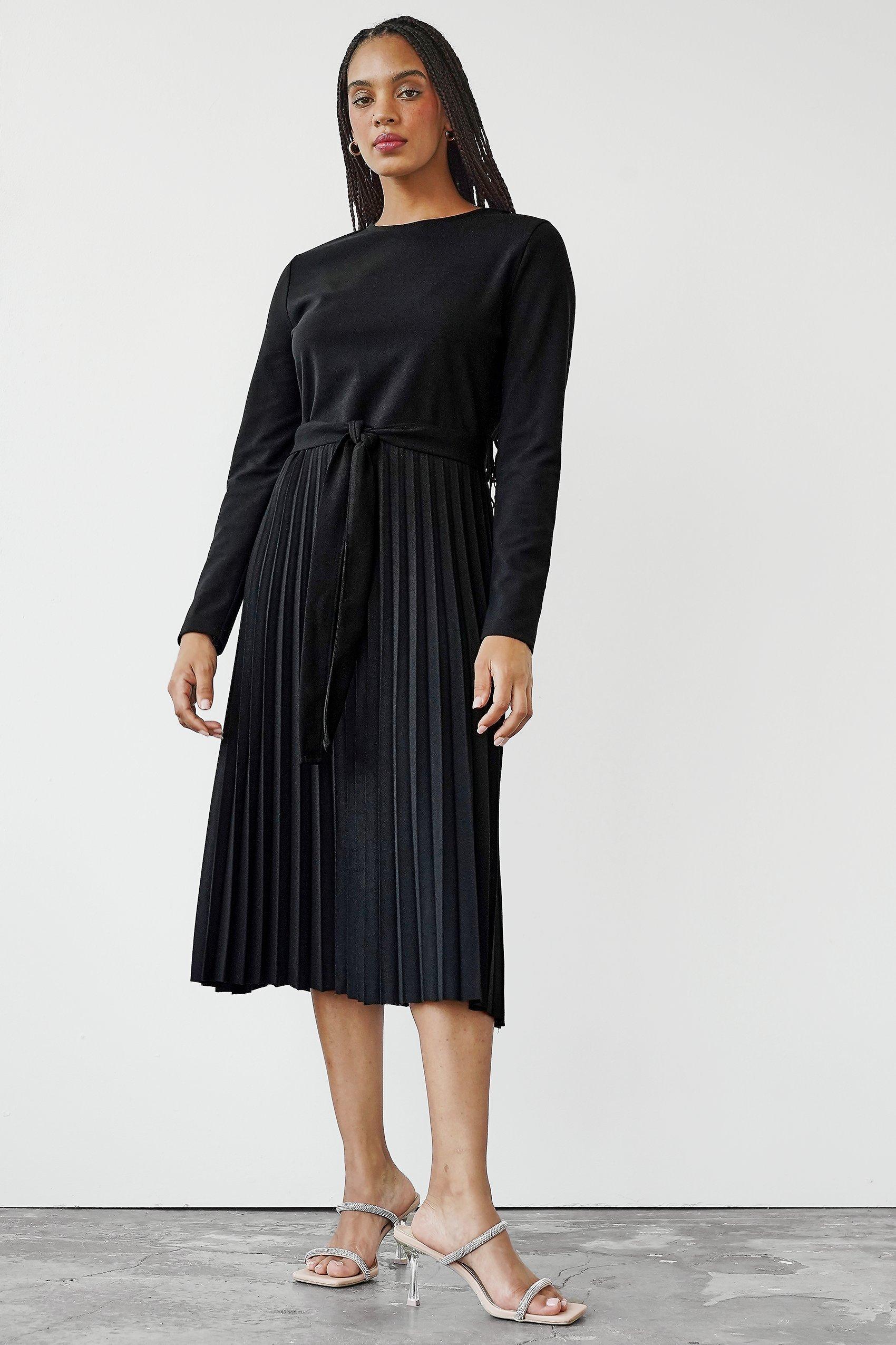 Pleated Knit Dress