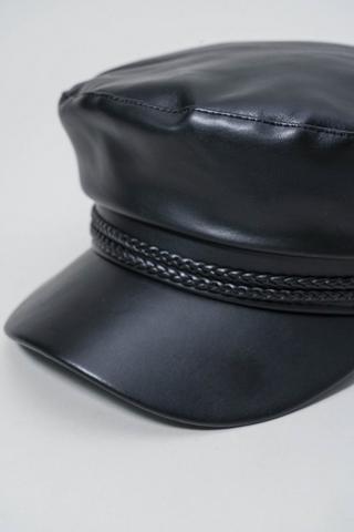 Pleather Baker Cap