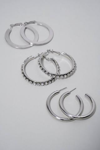 3 Pack Hoop Earrings