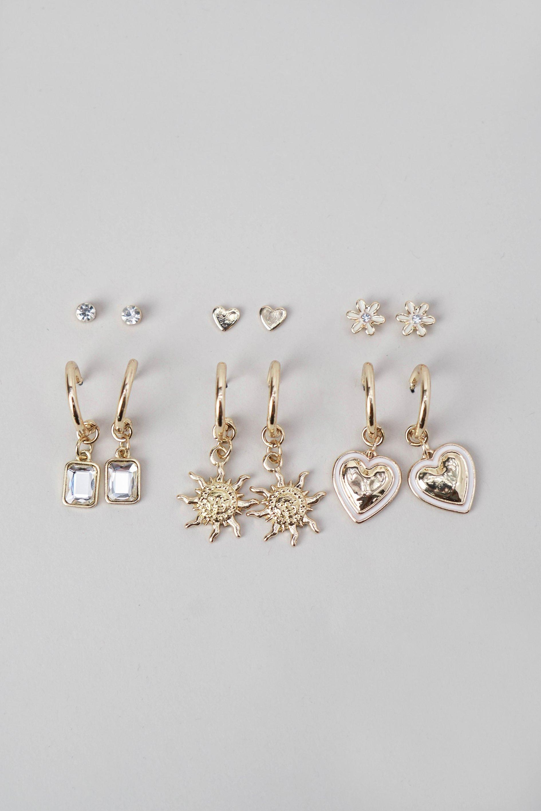 6 Pack Hoop Earrings