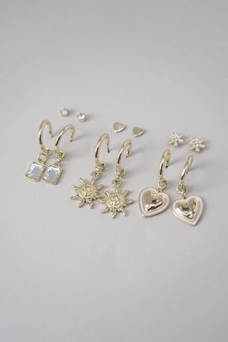 6 Pack Hoop Earrings