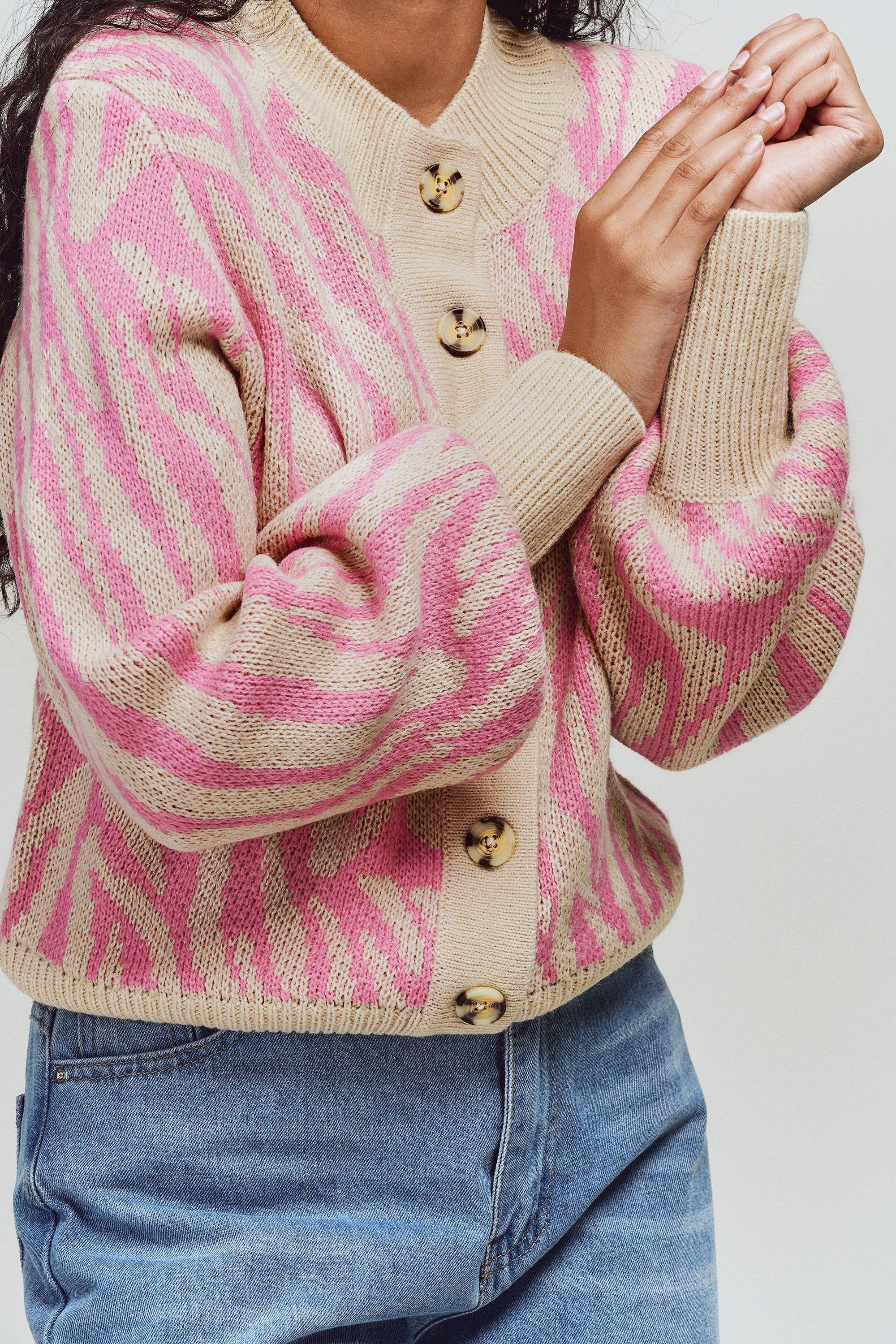 Jacquard Boxy Cardigan