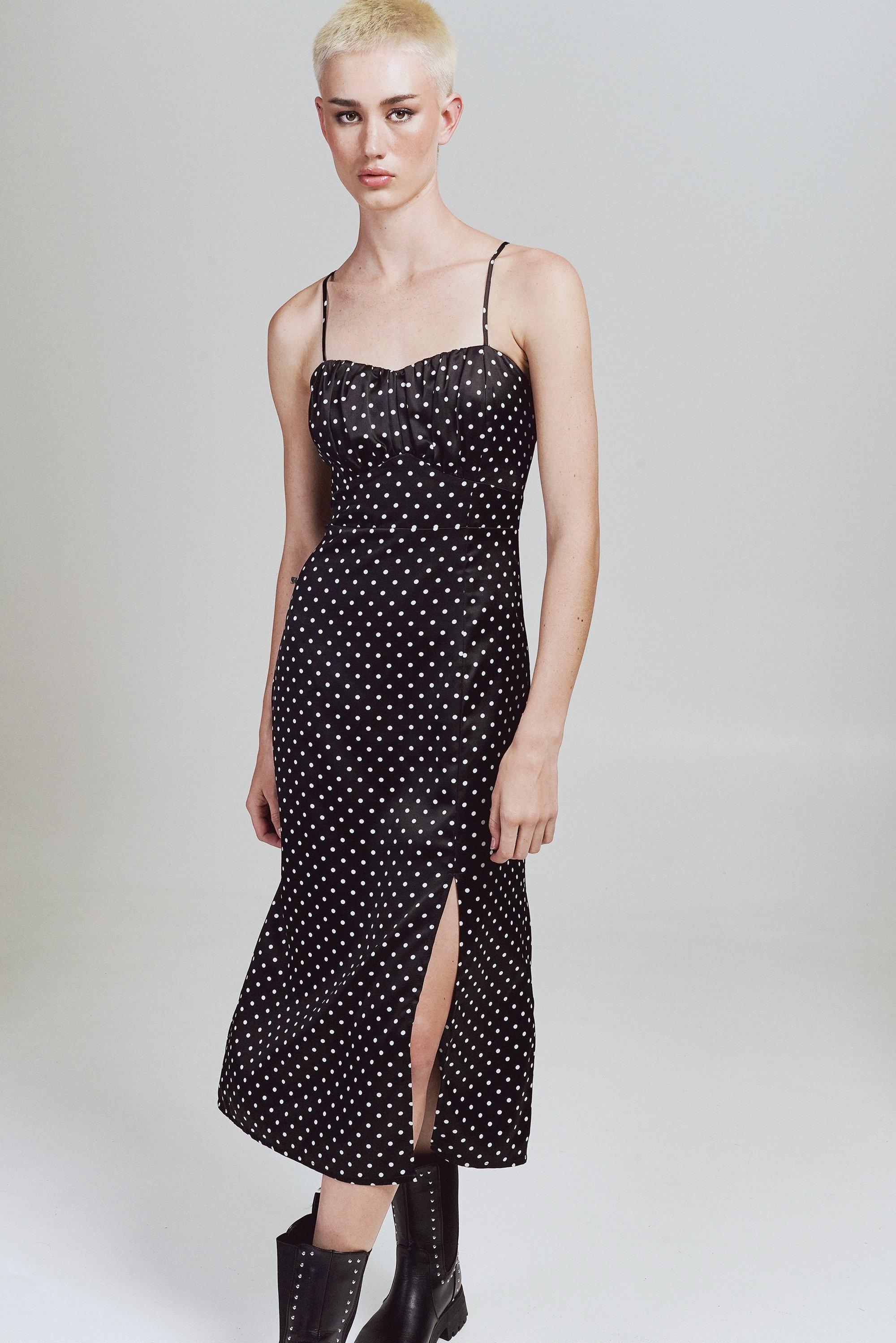 Polka dot best sale slip dress zara