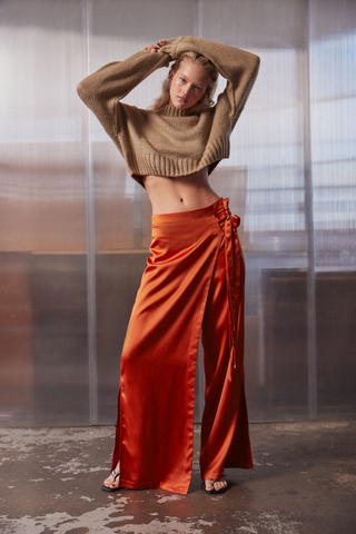 Satin Wrap Pants
