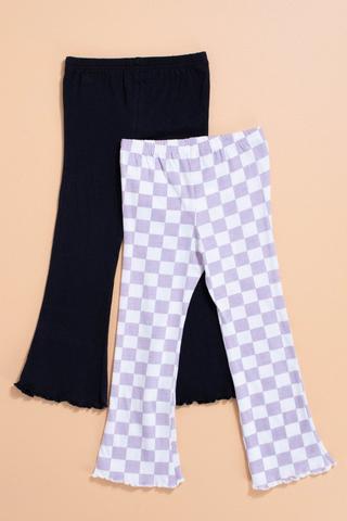 2-pack flared leggings - Black - Kids